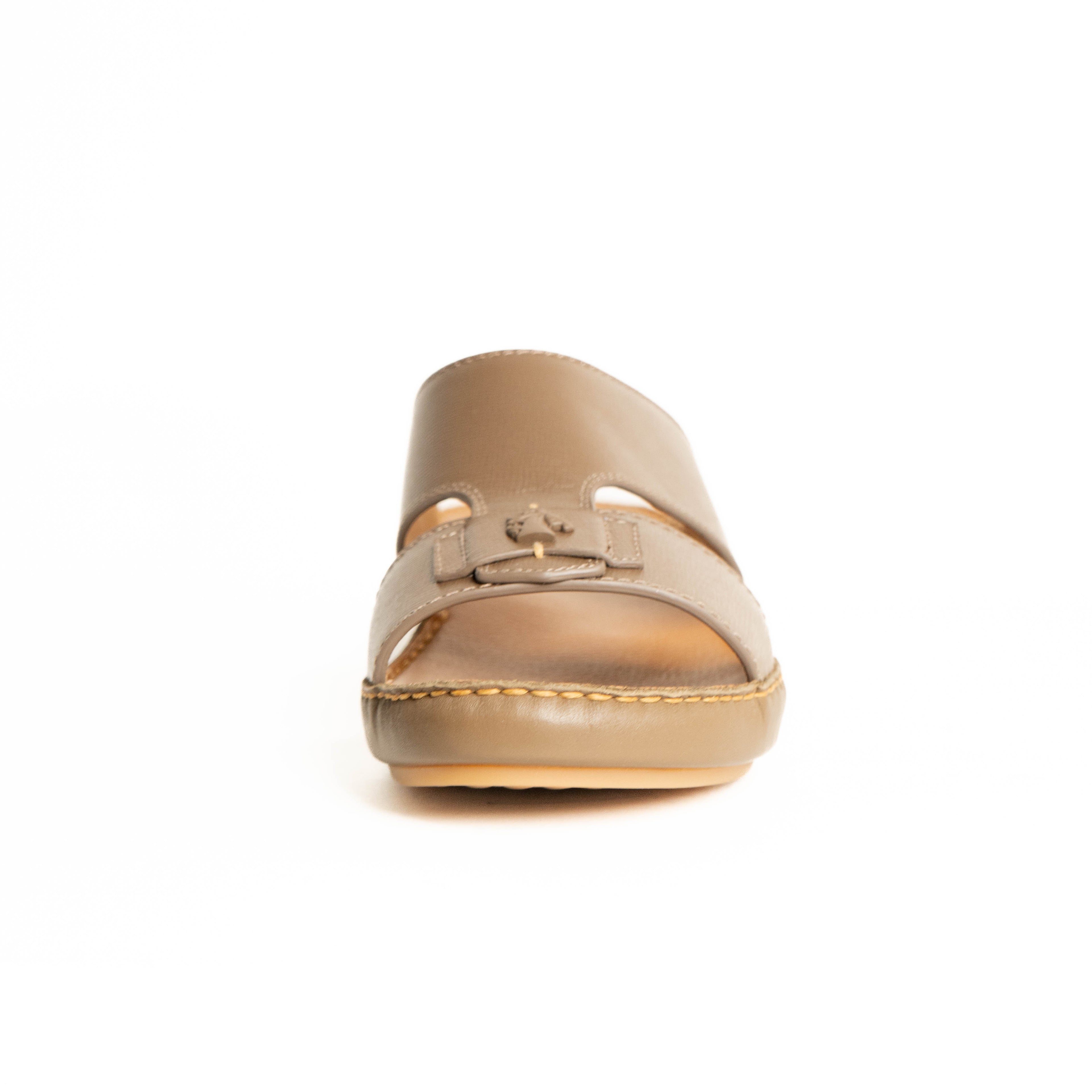 Beige sandal on a white background