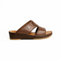 Brown sandal with a white background