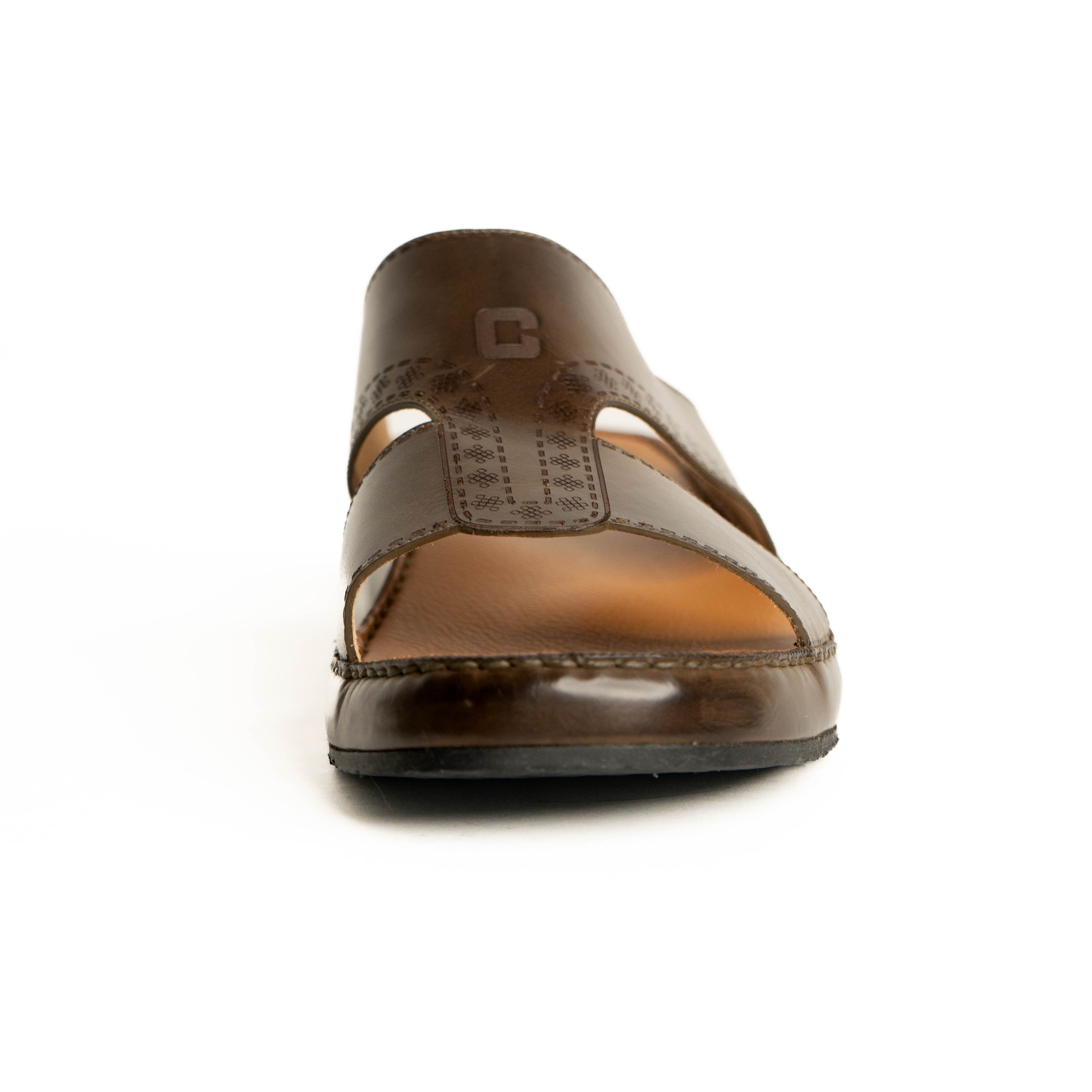 Brown sandal on a white background