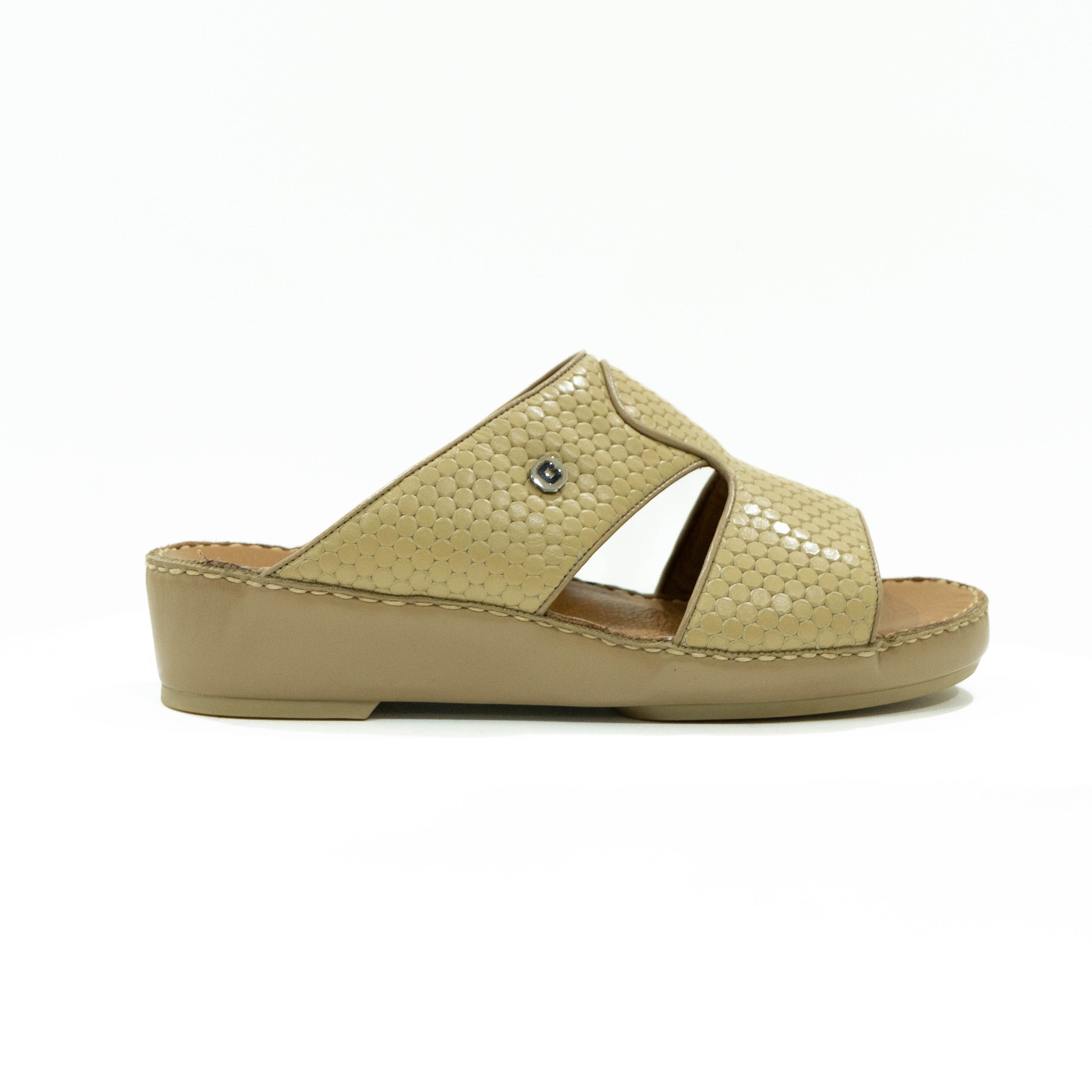 Beige sandal on a white background