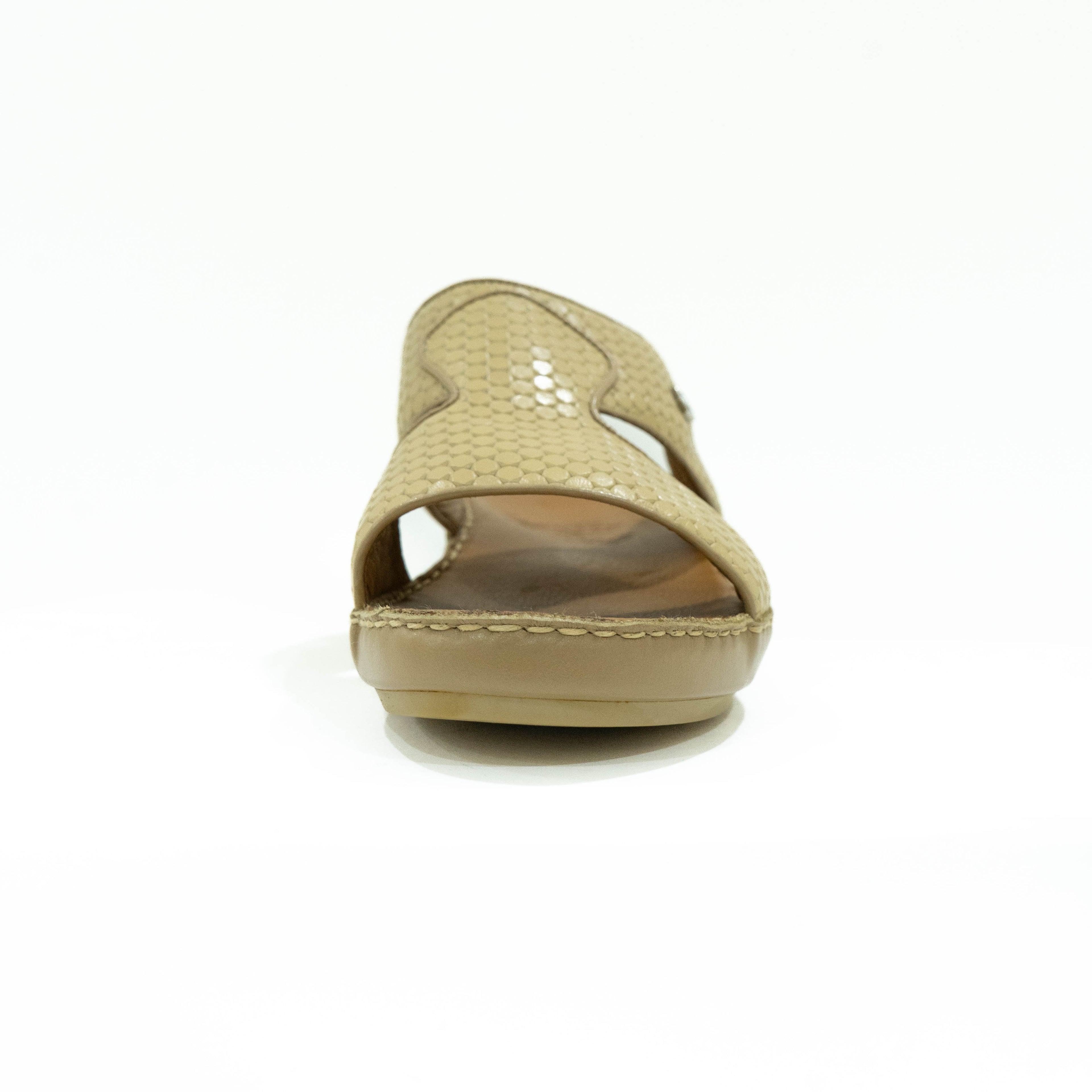 Beige sandal on a white background