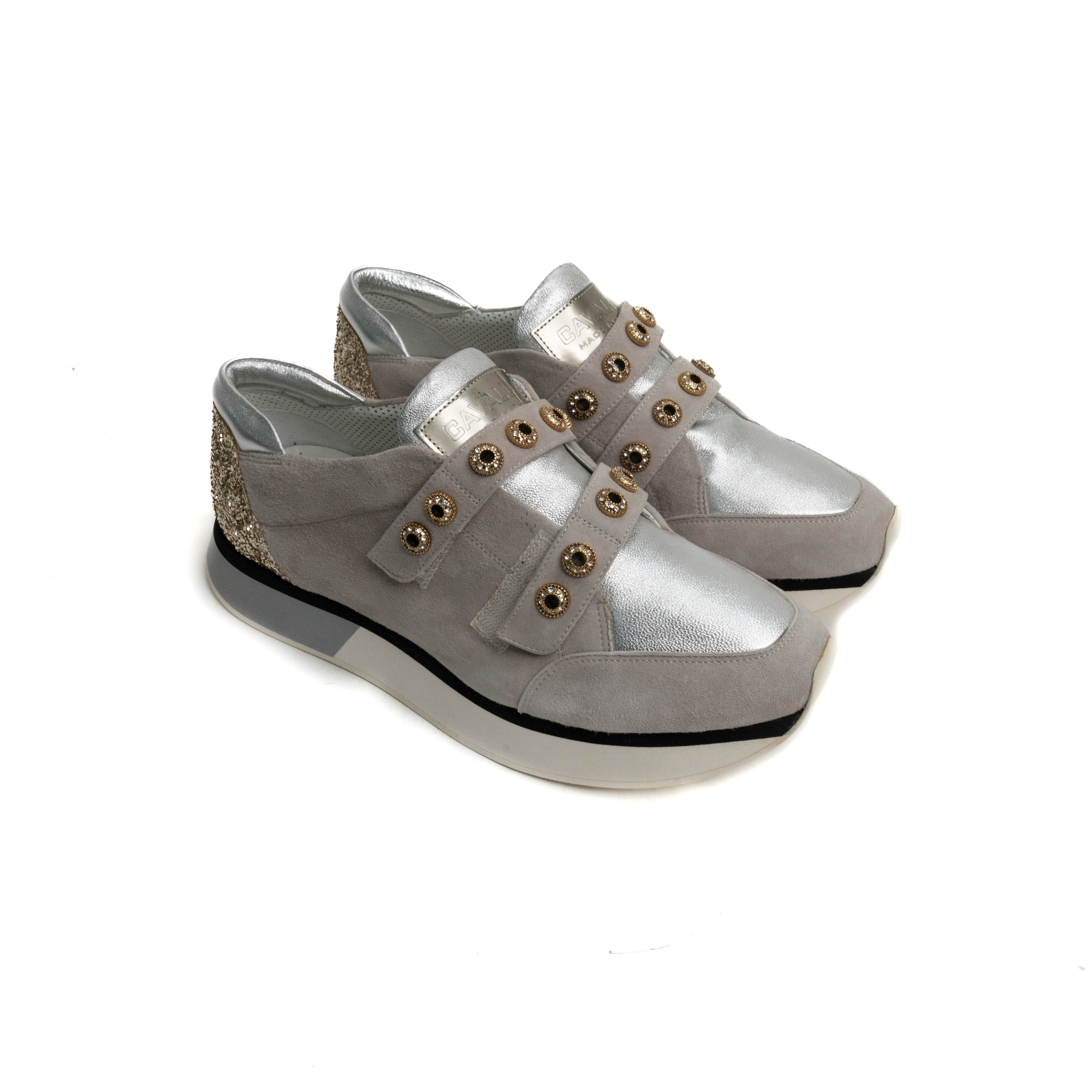 Luxury Suede & Metallic Strap Sneaker TS02SDE