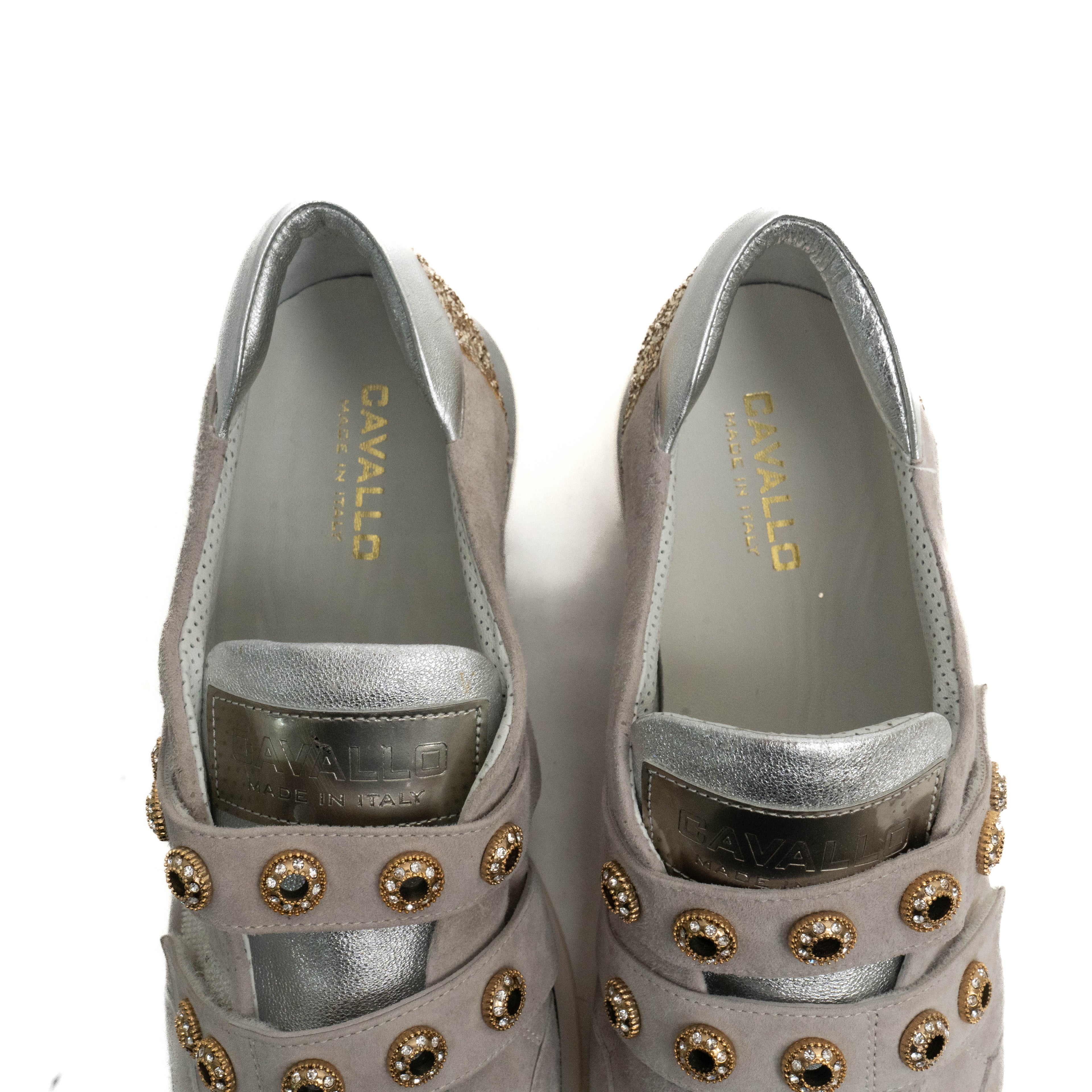 Luxury Suede & Metallic Strap Sneaker TS02SDE